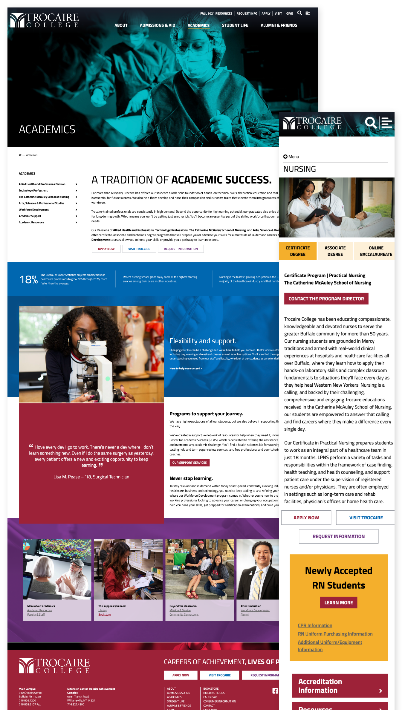 TrocaireScreen2 Trocaire College website Screens